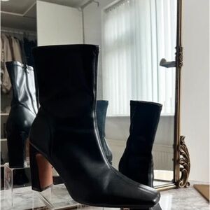 River Island Black and Brown Heeled Boots